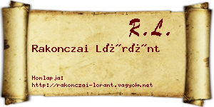 Rakonczai Lóránt névjegykártya