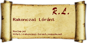 Rakonczai Lóránt névjegykártya