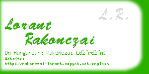 lorant rakonczai business card